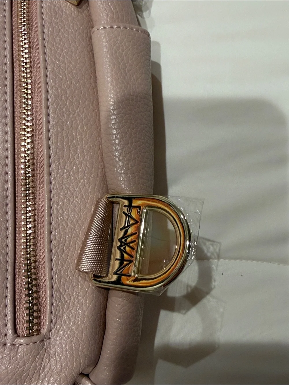 Fawn Design Dusty Rose Crossbody Bag with Gold Hardware